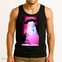 Vaporwave Storm Area 51 UFO Tank Top thumb 3
