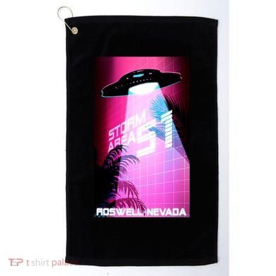 Vaporwave Storm Area 51 UFO Golf Towel