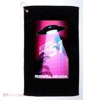 Vaporwave Storm Area 51 UFO Golf Towel thumb 0