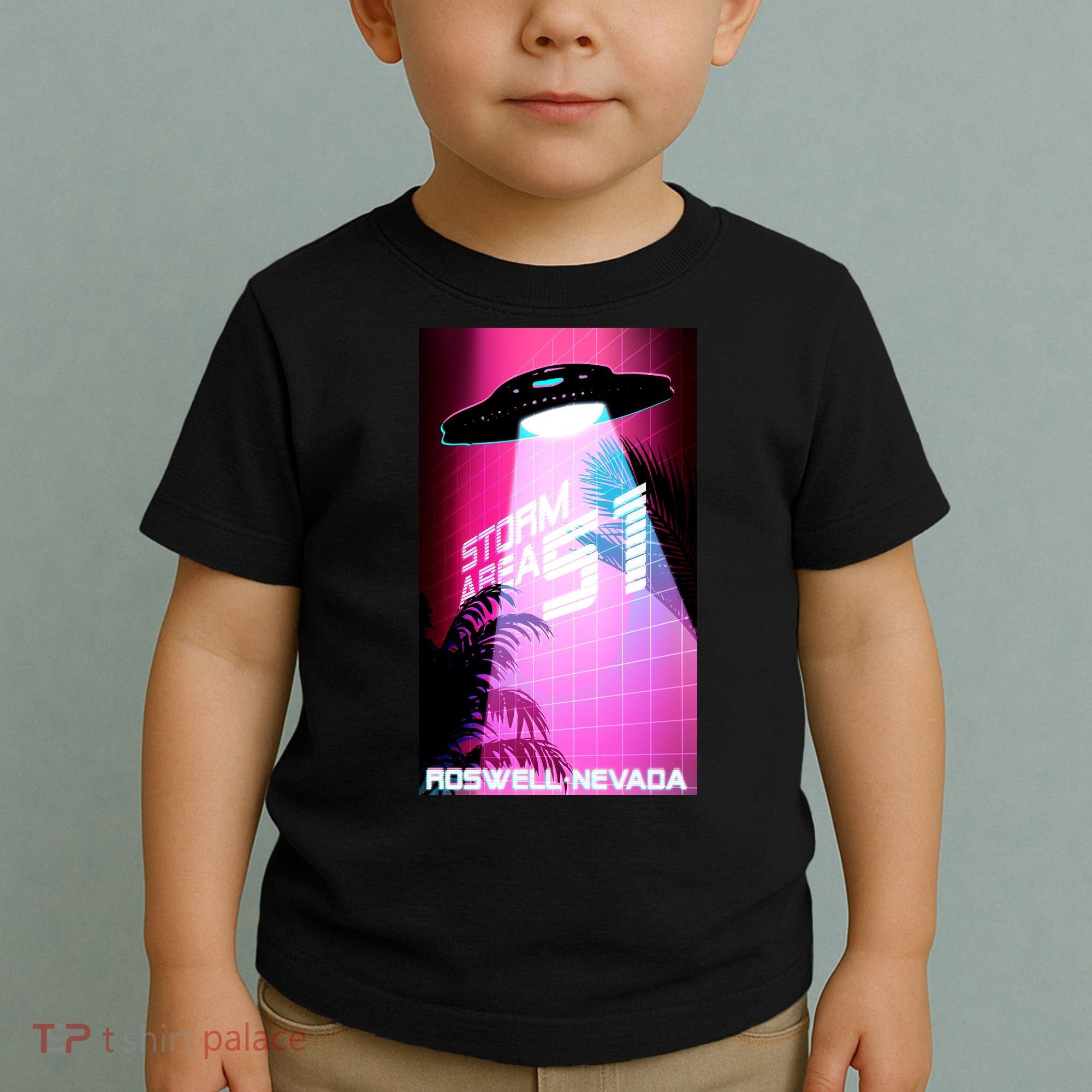 Vaporwave Storm Area 51 UFO Toddler T-Shirt