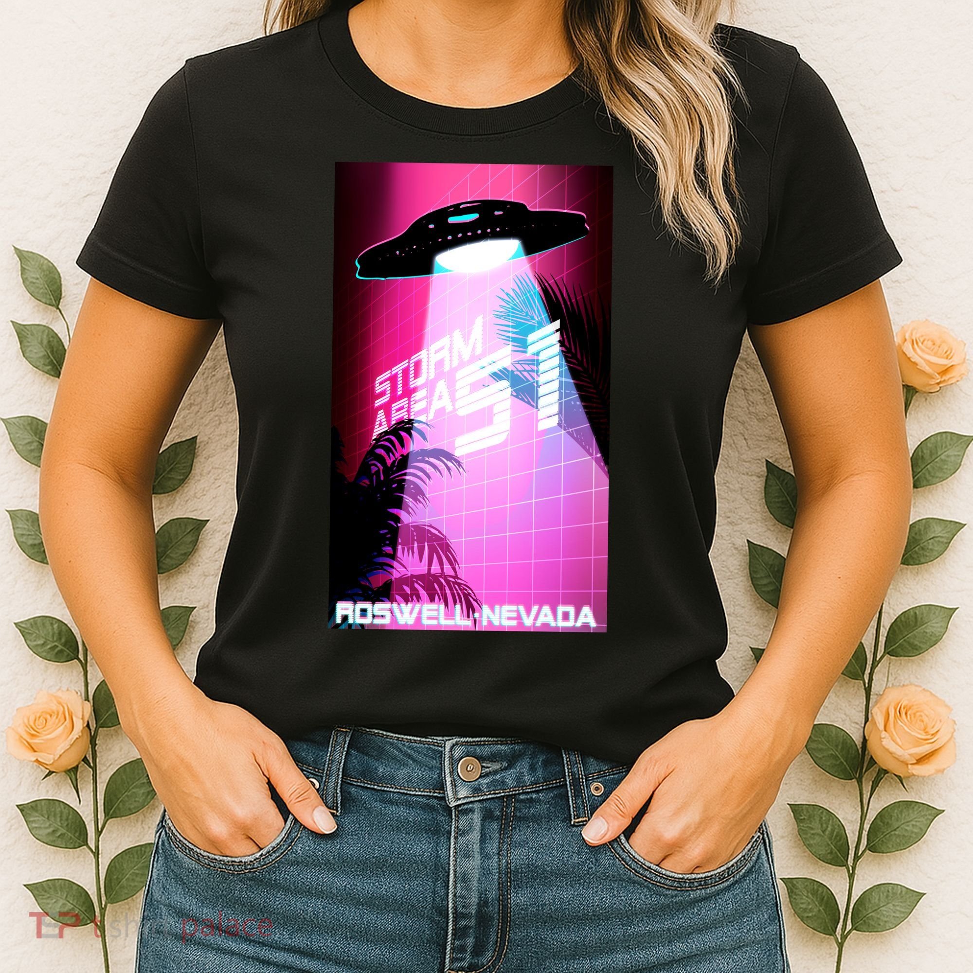 Vaporwave Storm Area 51 UFO Women's T-Shirt