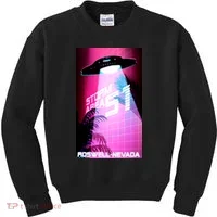 Vaporwave Storm Area 51 UFO Kids Sweatshirt thumb 0