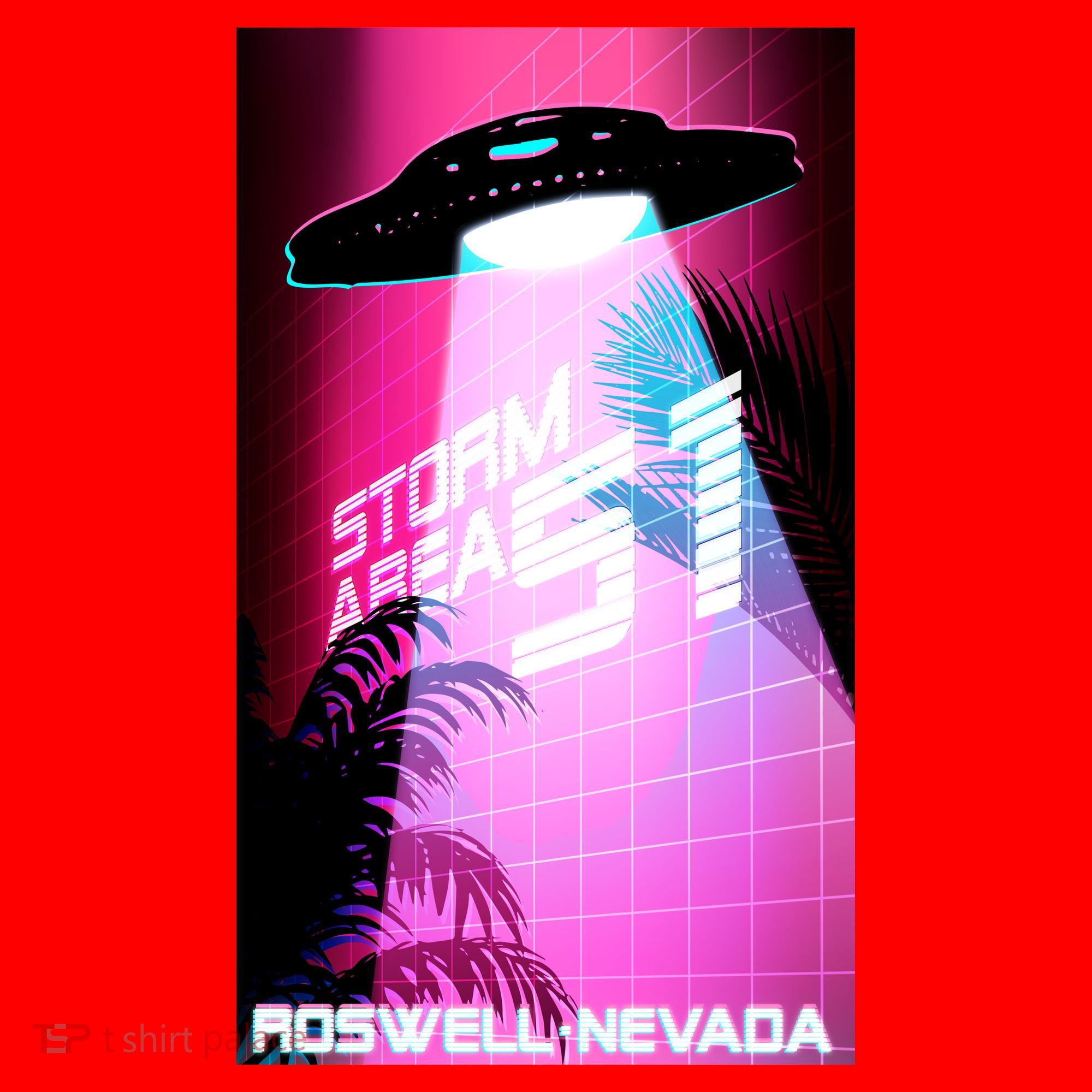 Vaporwave Storm Area 51 UFO Santa Hat