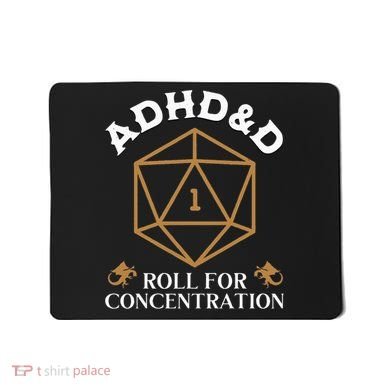 Vintage Adhd&D Roll For Concentration Dnd Mousepad