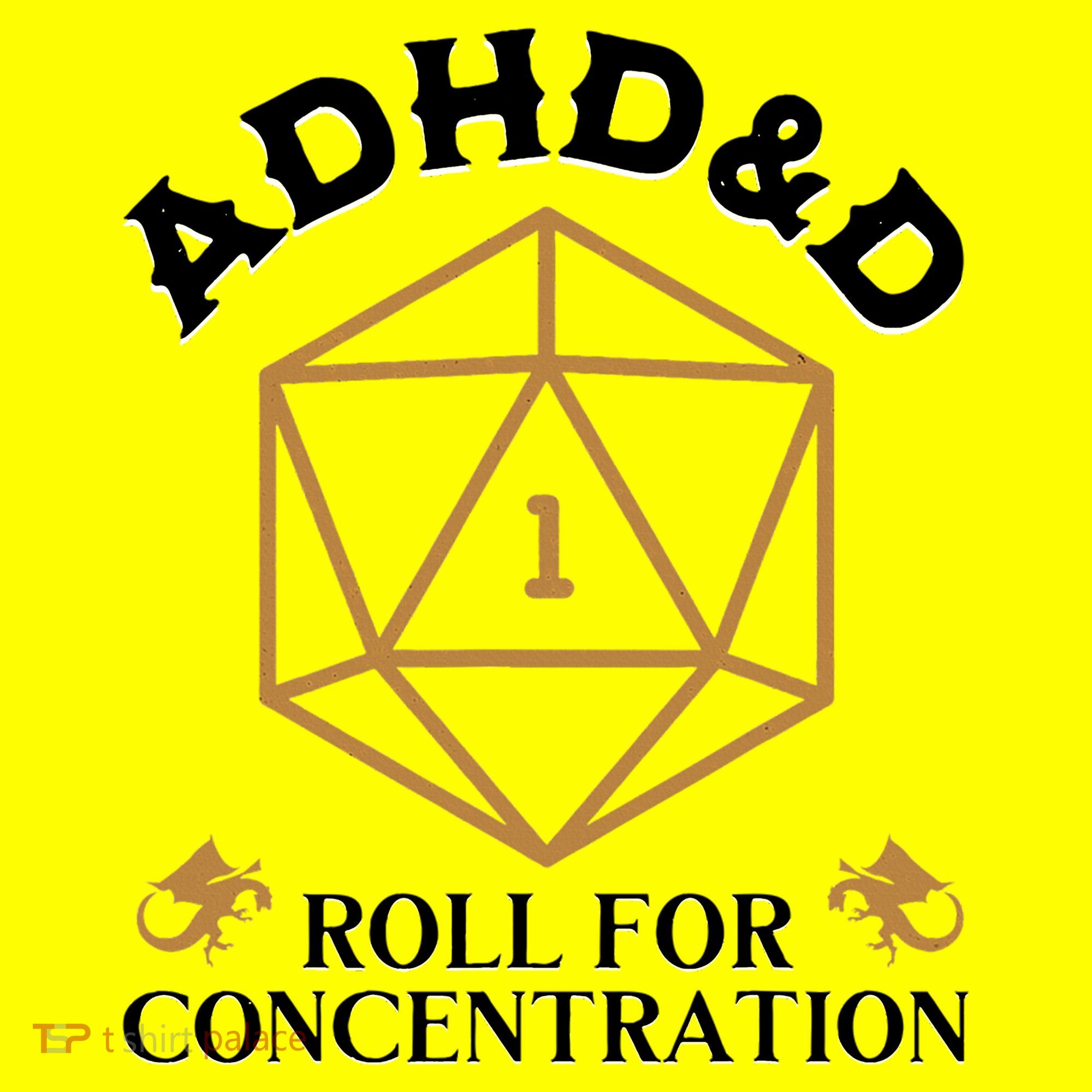 Vintage Adhd&D Roll For Concentration Dnd T-Shirt
