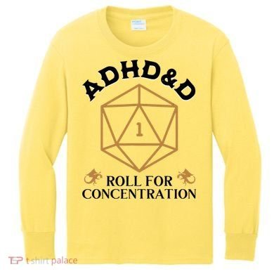 Vintage Adhd&D Roll For Concentration Dnd Kids Long Sleeve Shirt