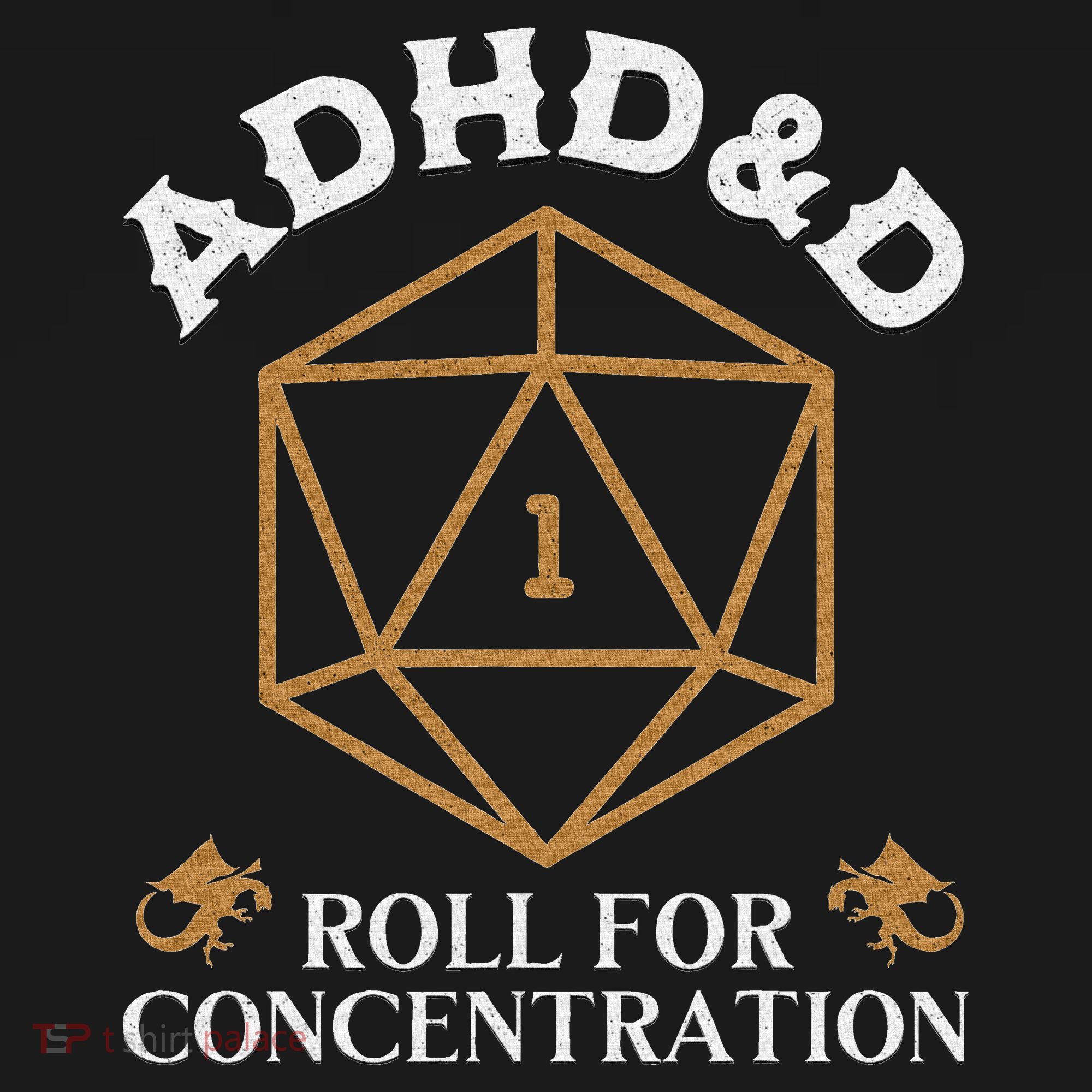 Vintage Adhd&D Roll For Concentration Dnd T-Shirt