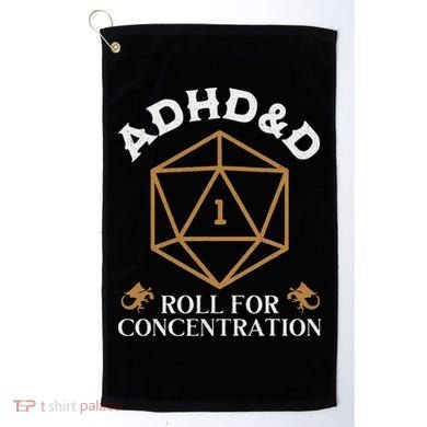 Vintage Adhd&D Roll For Concentration Dnd Golf Towel