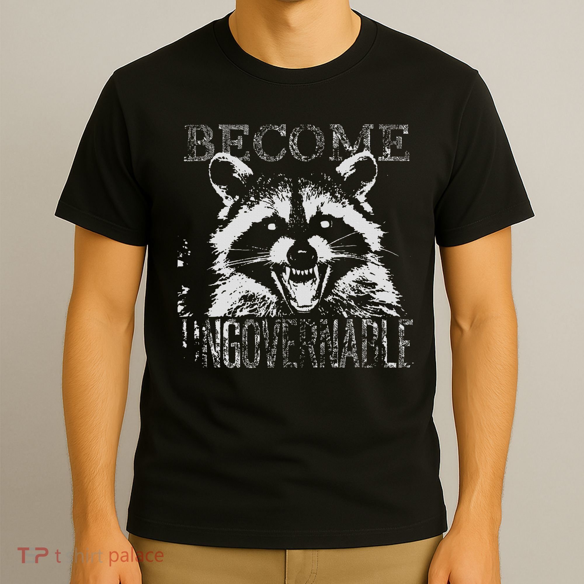 Vintage Angry Raccoon Become Ungovernable Trash Panda Meme T-Shirt