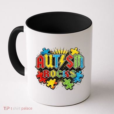 Vintage Autism Rocks Puzzle Pieces Coffee Mug