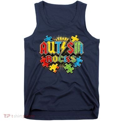 Vintage Autism Rocks Puzzle Pieces Tank Top