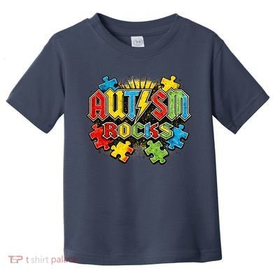 Vintage Autism Rocks Puzzle Pieces Toddler T-Shirt