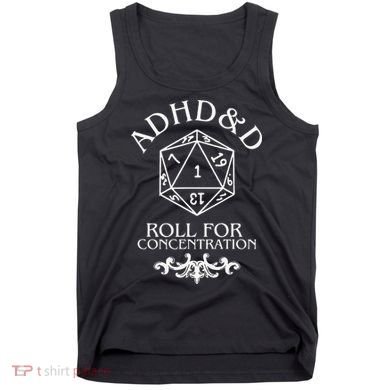 Vintage Adhd&D Roll For Concentration Funny Tank Top