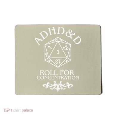 Vintage Adhd&D Roll For Concentration Funny Mousepad