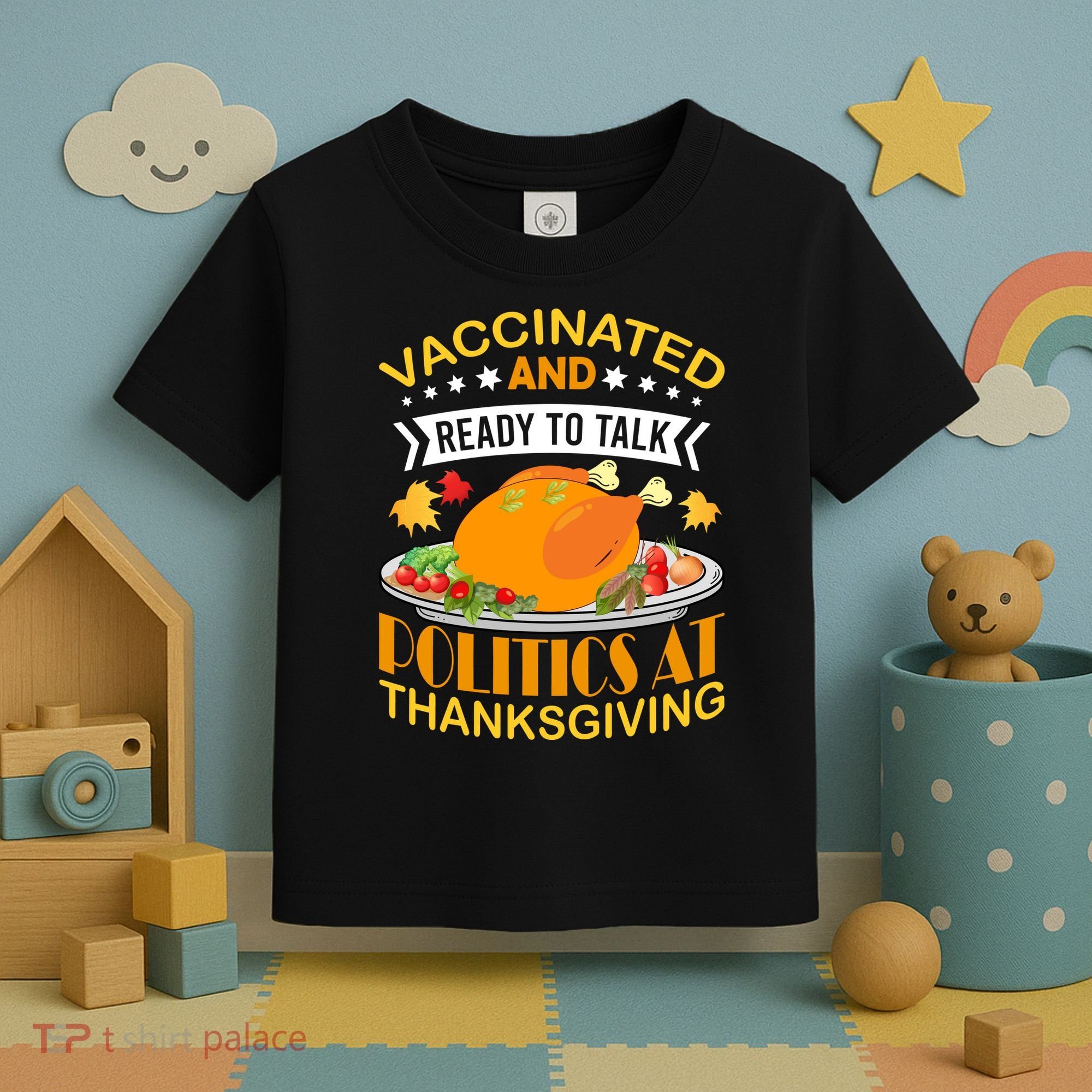 Vaccinated And Ready To Talk Politics At Thanksgiving Toddler T-Shirt