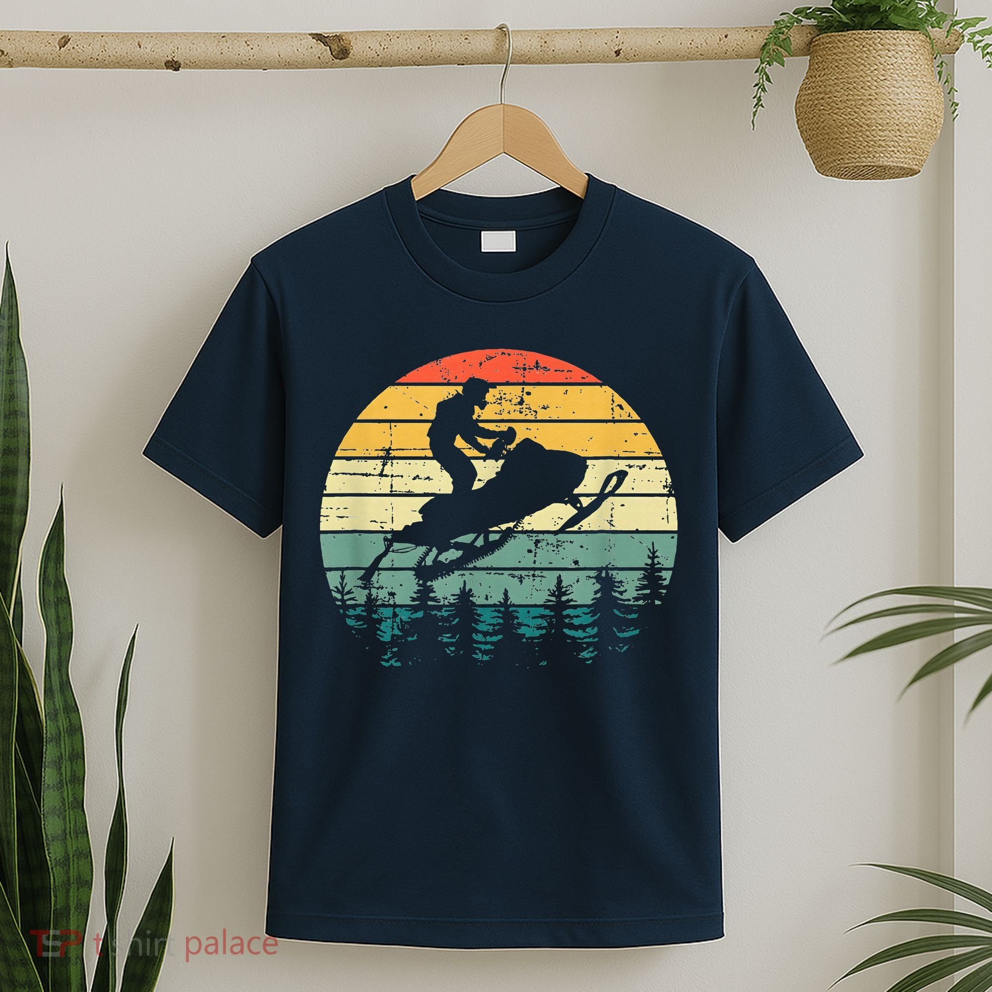 Vintage American Snowmobile Retro Snowmobiling Sled T-Shirt