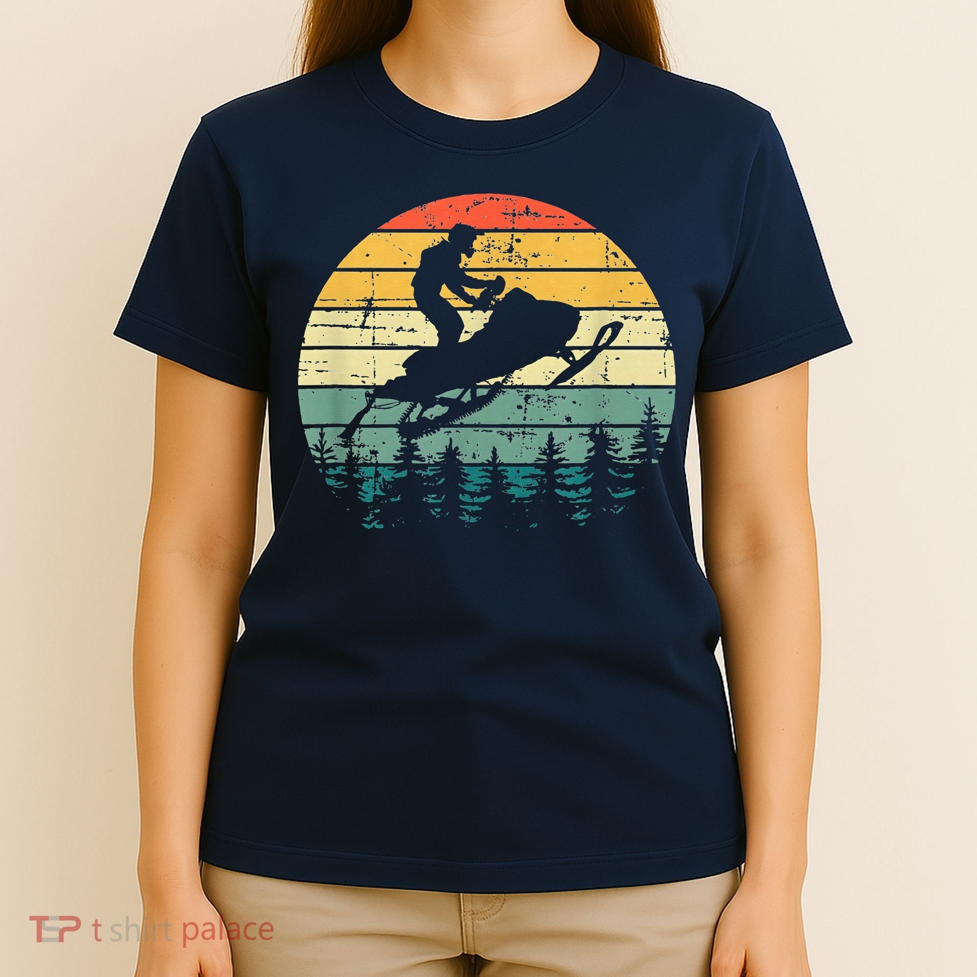 Vintage American Snowmobile Retro Snowmobiling Sled T-Shirt