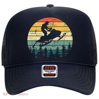 Vintage American Snowmobile Retro Snowmobiling Sled Hat