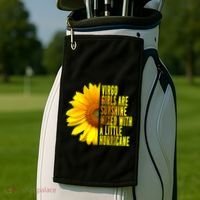 Virgo August September Birthday Sunflower Flower Great Gift Golf Towel thumb 2
