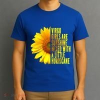 Virgo August September Birthday Sunflower Flower Great Gift T-Shirt thumb 3