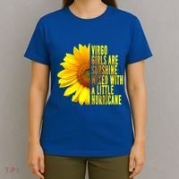 Virgo August September Birthday Sunflower Flower Great Gift T-Shirt thumb 4