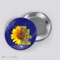 Virgo August September Birthday Sunflower Flower Great Gift Button thumb 0