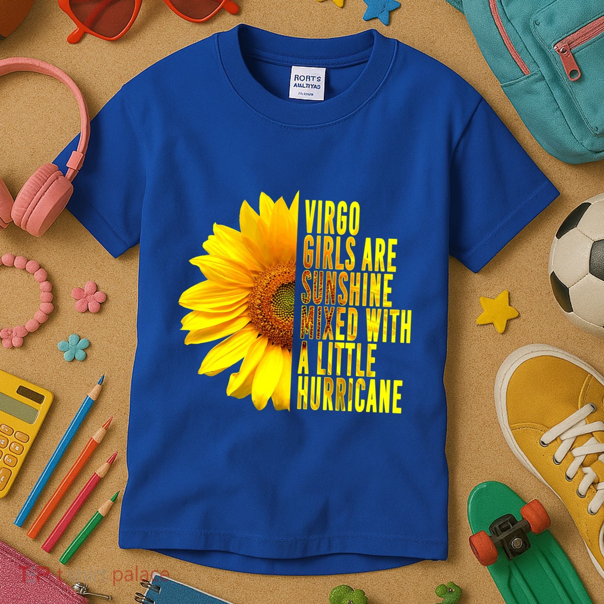 Virgo August September Birthday Sunflower Flower Great Gift Kids T-Shirt