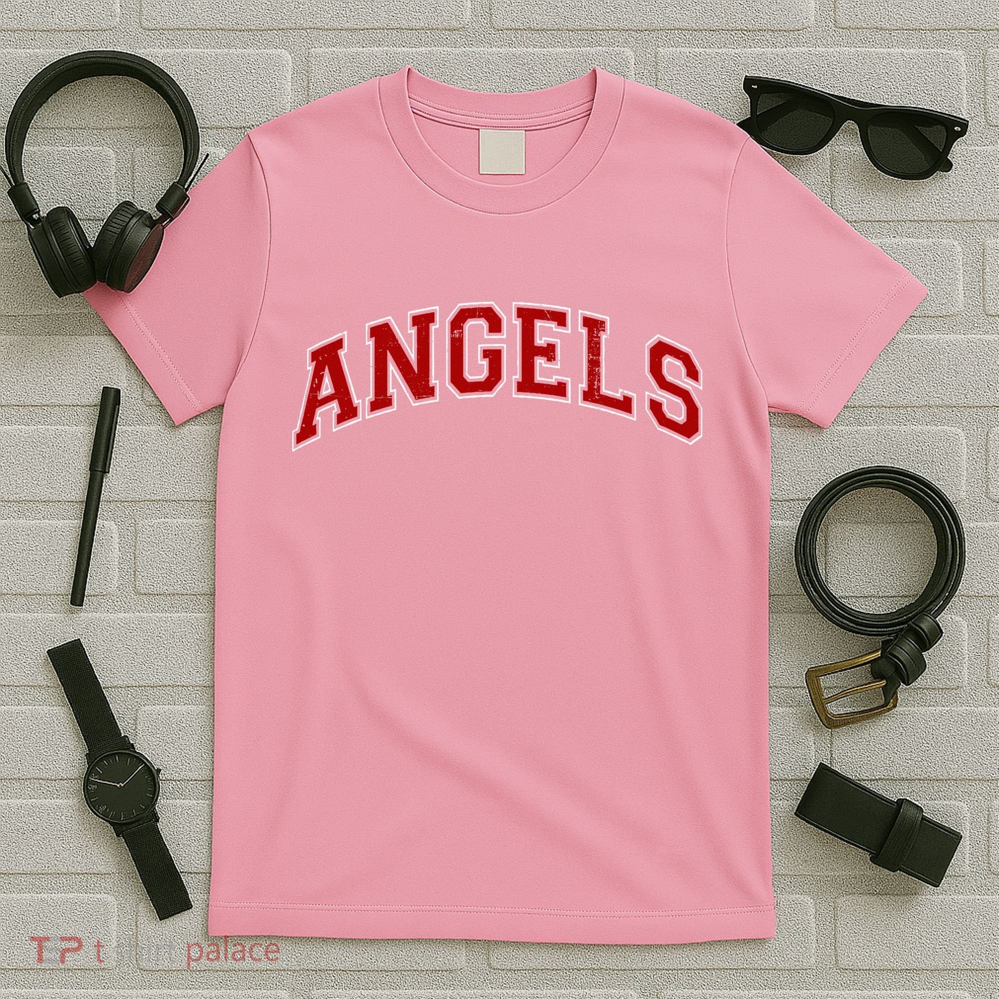 Vintage Angels Sports Name Athletic Text Arch Gift T-Shirt