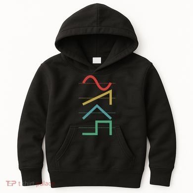 Vintage Analog Synthesizer Techno Waveform Synth Nerd Kids Hoodie