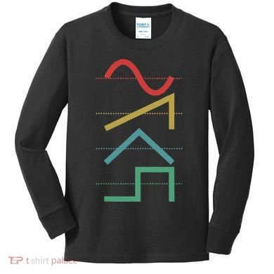 Vintage Analog Synthesizer Techno Waveform Synth Nerd Kids Long Sleeve Shirt