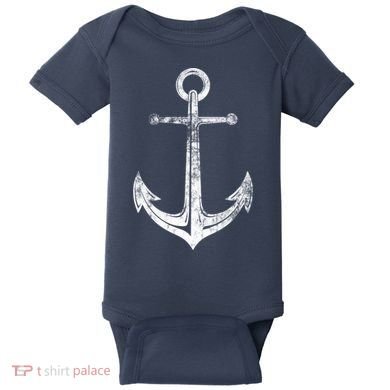 Vintage Anchor Summer Sailing Design Baby Bodysuit