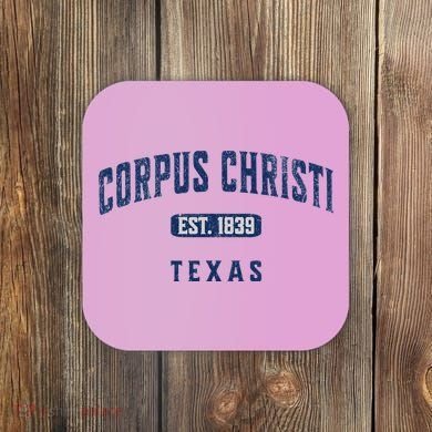 Vintage Athletic Souvenir Visit Corpus Christi Texas Coaster