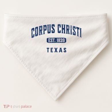Vintage Athletic Souvenir Visit Corpus Christi Texas USA-Made Doggie Bandana