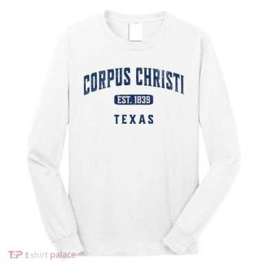 Vintage Athletic Souvenir Visit Corpus Christi Texas Long Sleeve Shirt