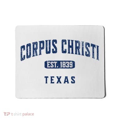 Vintage Athletic Souvenir Visit Corpus Christi Texas Mousepad