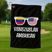 Venezuelan American Sunglasses Usa Venezuela Flags Gift Golf Towel thumb 1