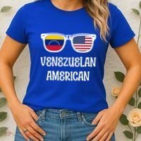 Venezuelan American Sunglasses Usa Venezuela Flags Gift Women's T-Shirt thumb 2