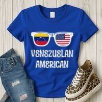 Venezuelan American Sunglasses Usa Venezuela Flags Gift Women's T-Shirt thumb 3