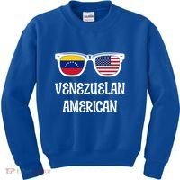 Venezuelan American Sunglasses Usa Venezuela Flags Gift Kids Sweatshirt thumb 0