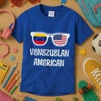 Venezuelan American Sunglasses Usa Venezuela Flags Gift Kids T-Shirt thumb 3