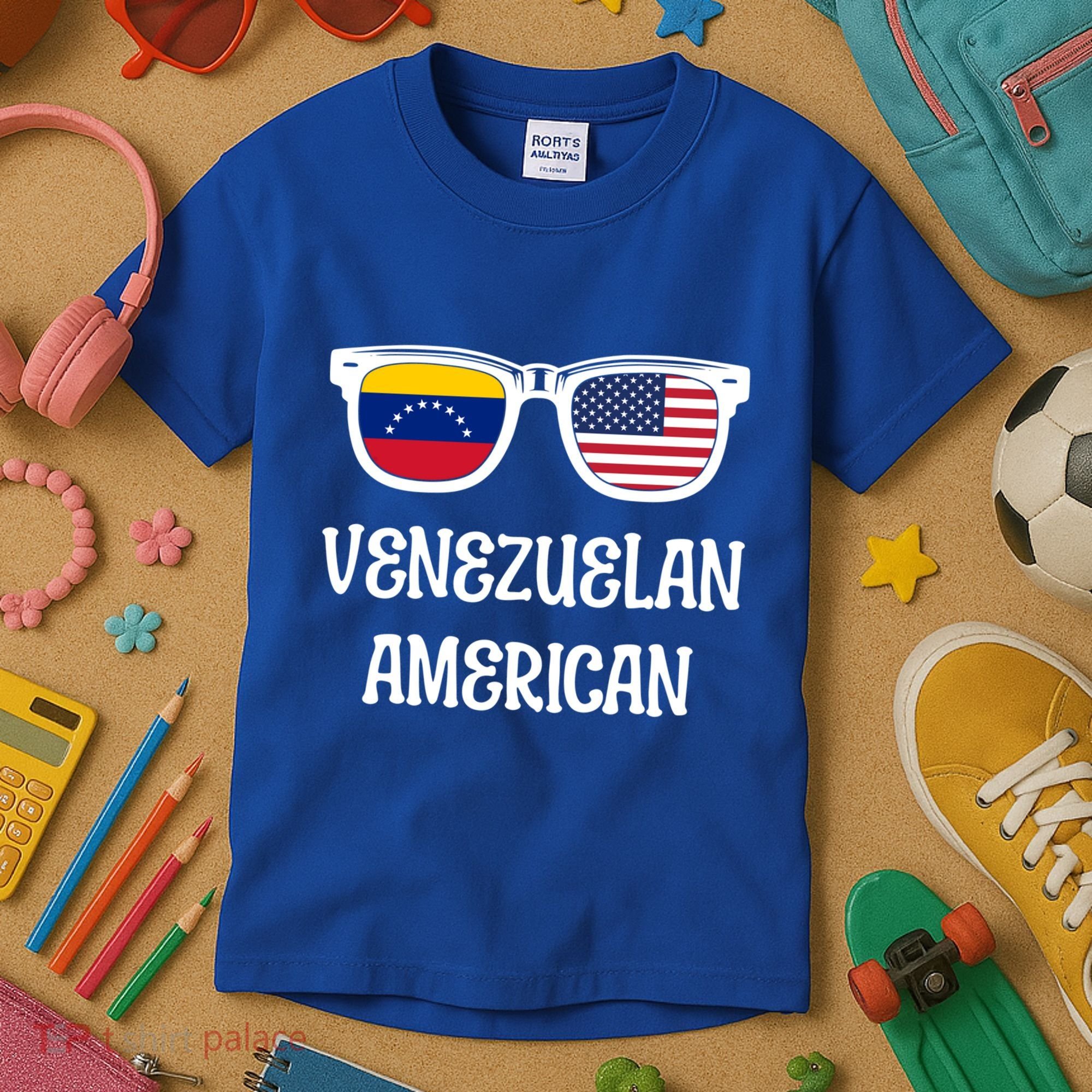 Venezuelan American Sunglasses Usa Venezuela Flags Gift Kids T-Shirt