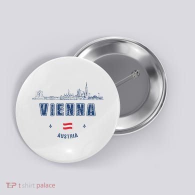 Vienna Austria Travel Vintage Button
