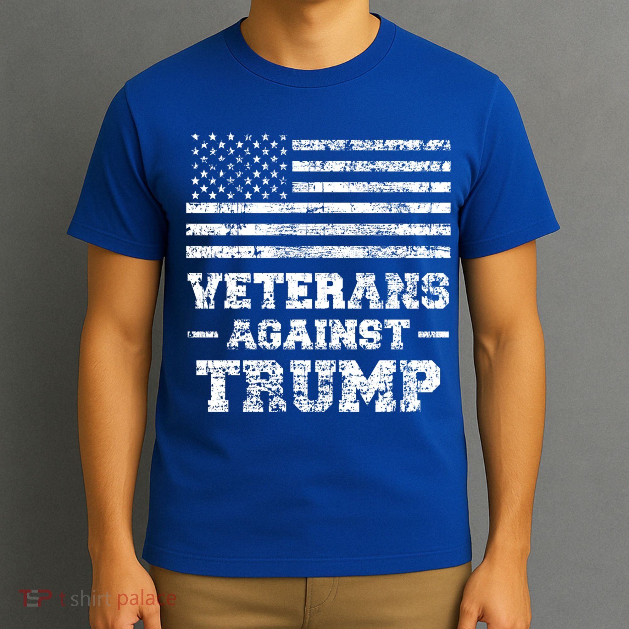 Veterans Against Trump Military Vet Anti Trump Flag Gift Funny Gift T-Shirt