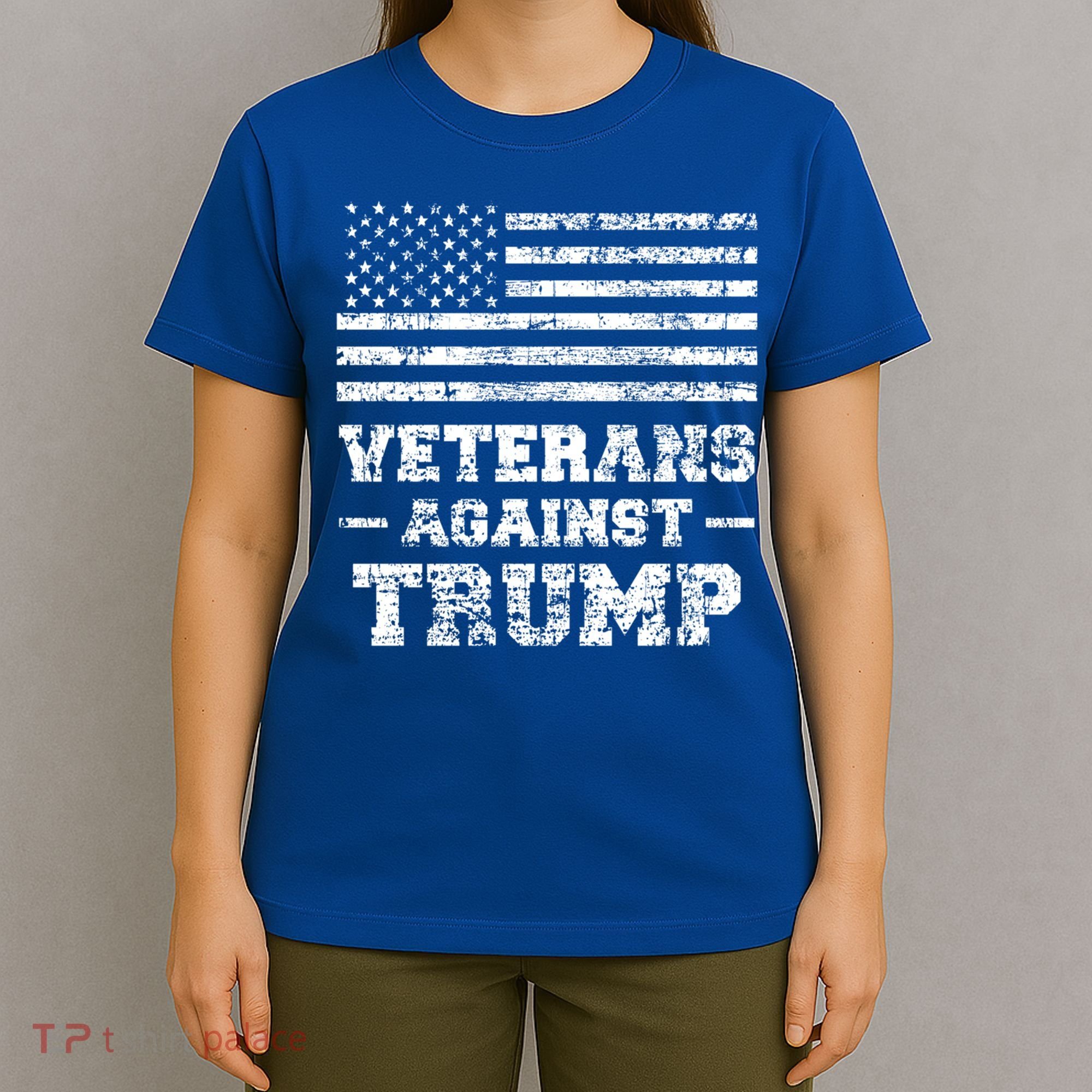 Veterans Against Trump Military Vet Anti Trump Flag Gift Funny Gift T-Shirt