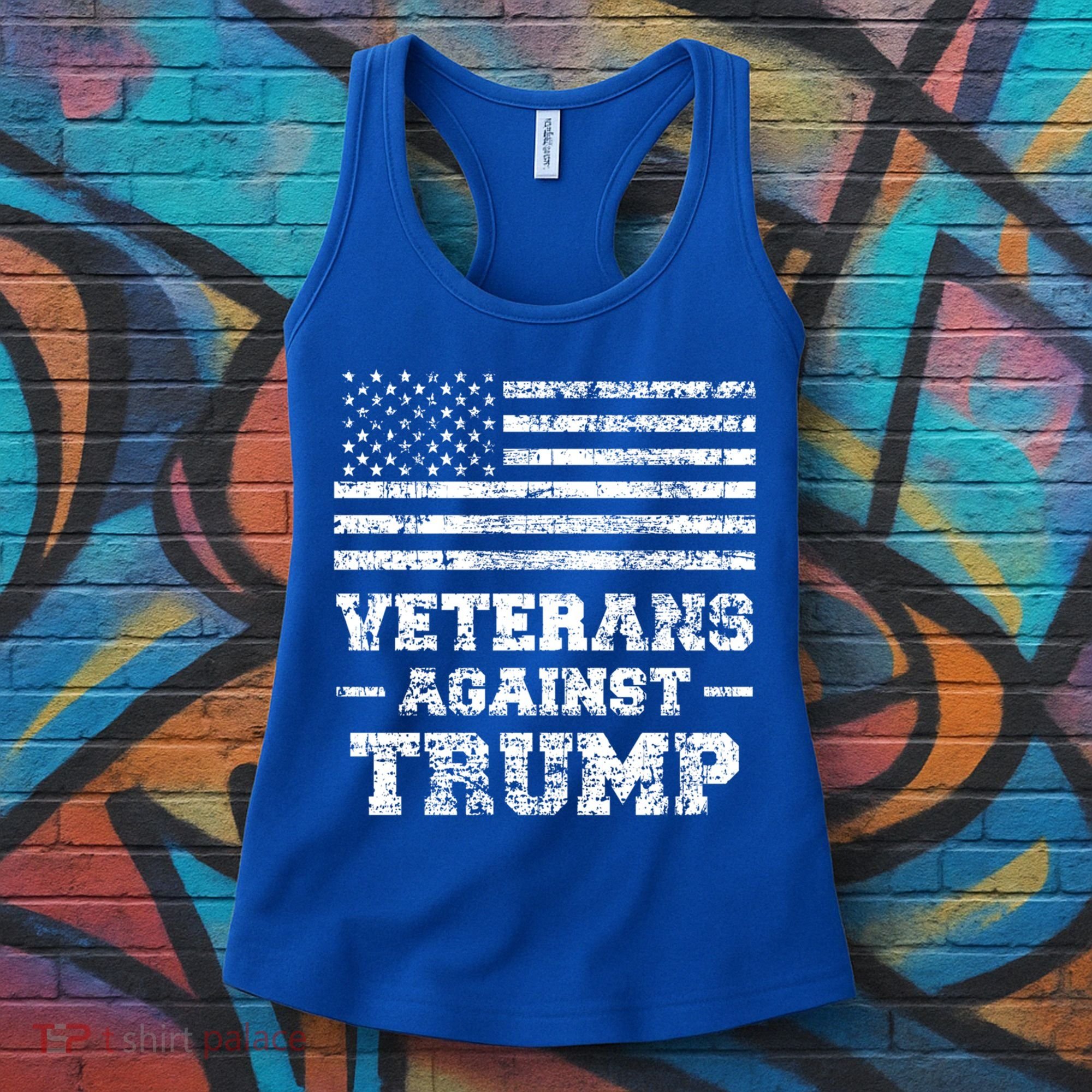 Veterans Against Trump Military Vet Anti Trump Flag Gift Funny Gift Women's Tank Top