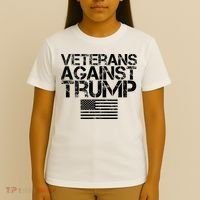 Veterans Against Trump Vintage Patriotic Flag Protest T-Shirt thumb 4