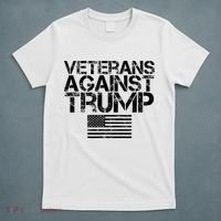 Veterans Against Trump Vintage Patriotic Flag Protest T-Shirt thumb 5