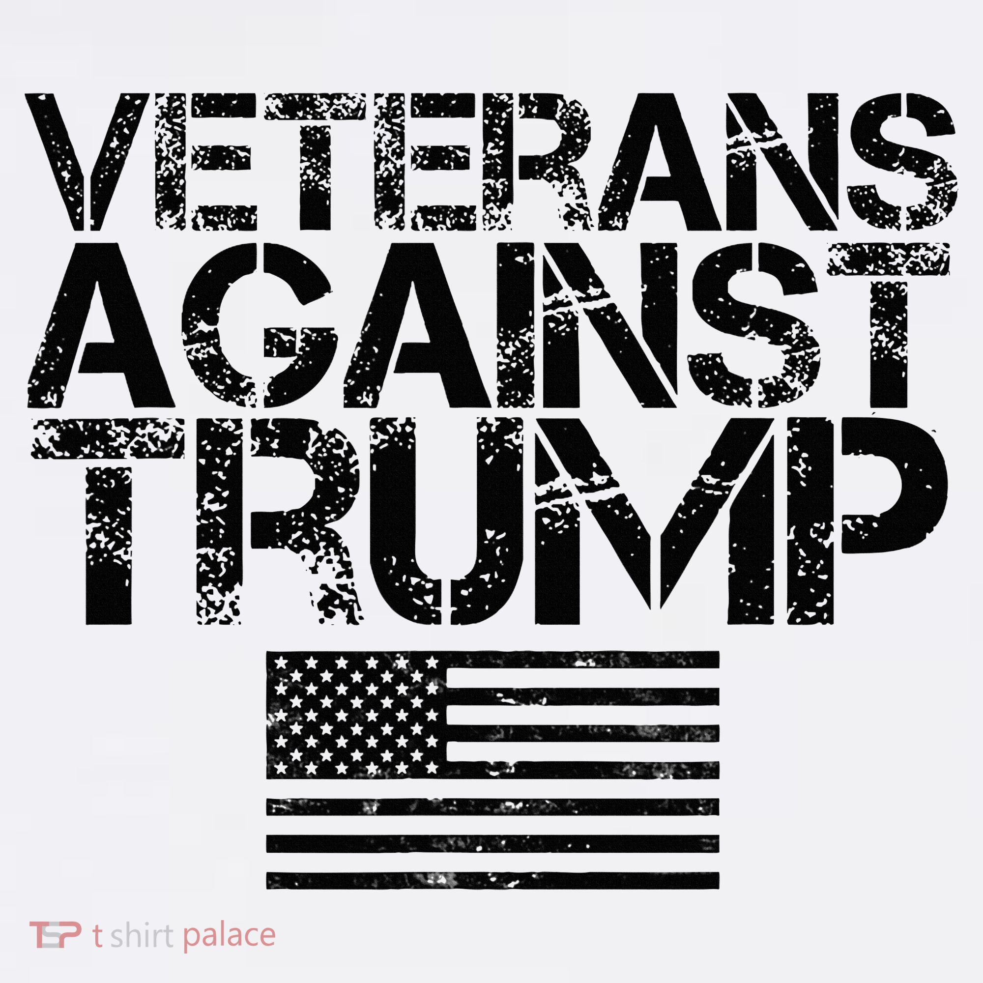 Veterans Against Trump Vintage Patriotic Flag Protest T-Shirt
