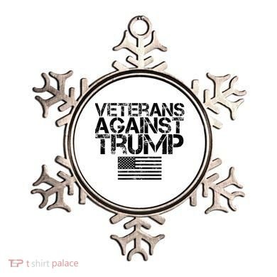 Veterans Against Trump Vintage Patriotic Flag Protest Ornament