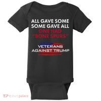 Veterans Anti Trump Draft Dodger Bone Spurs For Vets Baby Bodysuit thumb 0